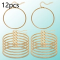 Detailansicht von 12 goldenen Box-Kettenarmbändern mit Karabinern für DIY-Schmuckherstellung - Gold