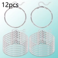 Vue détaillée de 12 bracelets à chaîne serpent argentés avec fermoirs mousqueton pour bijoux DIY - Couleur Acier
