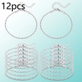 Set of 12 silver twisted chain bracelets with lobster clasps and extension links for DIY craft - Set of 12 / Steel