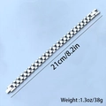 Polished silver stainless steel watch strap style chain bracelet 21cm 38g for women - 18cm / Silver