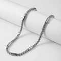 Men's hip-hop box chain necklace in silver titanium steel with six engraved cylindrical charms - Bracelet/21CM