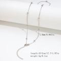 Silver-colored 1.6mm bead chain necklace made of stainless steel in 45+5cm length - 1.6mm Cross Bead Chain - Silver