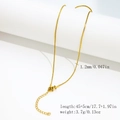 Golden 1.2mm stainless steel box chain necklace with lobster clasp, 45+5cm adjustable length - 1.2mm Box Chain-Gold