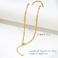 2.8mm wide gold plated stainless steel singapore chain necklace with 45 plus 5cm length - 2.8mm Wave Chain - Gold