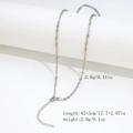 Silver water wave twist chain necklace 45cm with extension and lobster clasp in stainless steel - 2.8mm Wave Chain - Silver