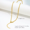 2.5mm gold-plated stainless steel rope chain necklace with 45+5cm length and lobster clasp - 2.5mm Granular Textured Chain - Gold