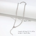 Silver stainless steel oval bean bead chain necklace, 3mm diameter with lobster clasp - 3mm Rice Bead Chain-Silver