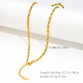 3.5mm gold-plated stainless steel Figaro chain necklace with 45cm length and extension - 3.5mm Twisted Lip Chain-Gold