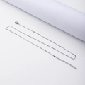 Dettaglio della collana in acciaio inossidabile argento con chiusura a moschettone e catena - 2.2mm*45+5CM / Color Acciaio