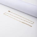 Detalle del collar de cadena dorada de 18k con cierre de langosta y cadena extendida - 2.0mm*45+5cm / Dorado
