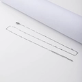 Detalle del collar de cadena de bastones en acero plateado con cierre de langosta ajustable - 2.0mm*45+5cm / Color Acero