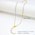 1mm gold stainless steel twist chain necklace 45+5cm length with lobster clasp - 1mm Chopin Chain-Gold
