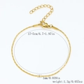 Bracelet chaîne 1mm en acier inoxydable doré 18 carats avec rallonge de 17+5cm - Chaîne Ronde Martelée-Or【1mm de Large】17+5cm