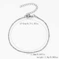 Bracelet chaîne serpent en acier inoxydable argenté de 1,2mm, longueur 17+5cm réglable - Chaîne Serpent Carrée Torsadée-Couleur Acier【1.2mm de Large】17+5cm