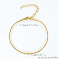Bracelet chaîne serpent minimaliste en acier inoxydable plaqué or 18k avec fermoir réglable - Chaîne Serpent-Or【1.2mm de Large】17+5cm