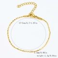 Bracciale minimalista in acciaio inossidabile placcato oro 18k con chiusura a moschettone - Catena Stellata-Oro【1.5mm di Larghezza】17+5cm