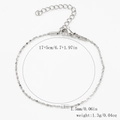 Bracciale minimalista in acciaio inossidabile argento con chiusura regolabile, 1,5 mm - Catena Stellata-Colore Acciaio【1.5mm di Larghezza】17+5cm