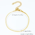 Bracelet chaîne en acier inoxydable plaqué or 18k de 1.5mm avec fermoir mousqueton - Chaîne S Plate-Or【1.5mm de Large】17+5cm