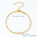Bracelet torsadé en acier inoxydable plaqué or 18k avec chaîne réglable de 17+5cm - Chaîne Dense Torsadée-Or【2.3mm de Large】17+5cm