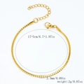Bracelet minimaliste en acier inoxydable plaqué or 18k avec extension réglable - Chaîne Dragon Plate-Or【2.3mm de Large】17+5cm