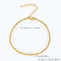 Bracciale in acciaio inossidabile placcato oro 18k con chiusura a moschettone - Catena a Doppia Maglia-Oro【2.3mm di Larghezza】17+5cm