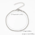 Bracelet chaîne tissée 2,5mm en acier inoxydable argenté avec longueur réglable 17+5cm - Chaîne Popcorn-Couleur Acier【2.5mm de Large】17+5cm