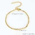Bracelet torsadé minimaliste en acier inoxydable plaqué or 18k de 2,7 mm avec fermoir mousqueton - Chaîne à Vagues-Or【2.7mm de Large】17+5cm