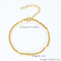 Bracelet S-link en acier inoxydable plaqué or 18k, fermoir mousqueton, longueur 17+5cm - Chaîne à Maillons en S-Or【2.8mm de Large】17+5cm