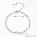 Bracelet minimaliste en acier inoxydable argenté avec design S-link et largeur 2,8 mm - Chaîne à Maillons en S-Couleur Acier【2.8mm de Large】17+5cm