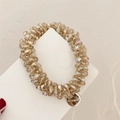 Elegante elastico per capelli con perle di cristallo champagne e ciondolo in metallo - Piccolo Cristallo / Champagne