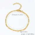 Bracelet chaîne Figaro minimaliste en acier inoxydable plaqué or 18k avec fermoir homard - Chaîne Gourmette-Or【3mm de Large】17+5cm