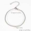 Bracelet chaîne minimaliste en acier inoxydable argenté avec fermoir mousqueton et rallonge - Chaîne Gourmette-Couleur Acier【3mm de Large】17+5cm