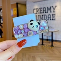 Purple baroque hair clip featuring a cute panda, faux pearls, and Loveme letter decoration - Purple BB Clip