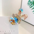 Pinza para el pelo con forma de conejo, cristal irisado y brillantes de color rosa - Conejo Champaña