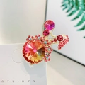 Pinza para el pelo con forma de conejo con cristales degradados y pedrería rosa - Conejo Rosa Volcánico