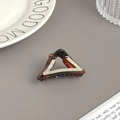 Pinza per capelli triangolare minimalista in tartaruga con strass e finitura ambra - Base Ambra Triangolo Con Strass Chiaro