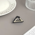 Pinza per capelli a triangolo nero minimalista con cristalli dorati e design a tunnel - Base Nera Triangolo Con Strass Chiaro