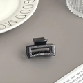Mini schwarze quadratische Haarklammer mit Strasssteinen und schlichtem Rechteckdesign - Quadrat Schwarz Basis Mit Schwarzem Strass
