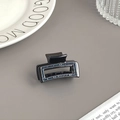Minimalistische schwarze rechteckige Haarklammer mit blauen Steinchen für Damen - Quadrat Schwarz Basis Mit Blauem Strass