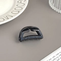 Minimalistische schwarze Haarklammer mit dunkelblauen Strasssteinen und hohlem Design - Sichel-Stil Schwarz Basis Mit Blauem Strass