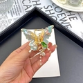 Chinese style butterfly hair clip with gold alloy, enamel art and faux pearl tassels - Butterfly Claw