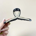 Grande molletta per capelli nera elegante con strass di lusso per capelli spessi e folti - Pinza Spessa Base Nera Strass Bianco