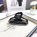 Eleganter schwarzer großer Haarklammer mit Strasssteinen für dickes Haar Styling - Halbmond Glänzend Schwarz mit Schwarzen Strasssteinen