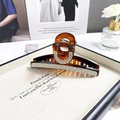Elegante pinza per capelli ambra a forma di U con strass per acconciature raffinate - Caffè con strass bianchi / Caffè / Strass Argentato