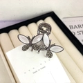 Close-up of butterfly hair claw clip with opal stones and sparkling rhinestones - Butterfly 2 Grey Rhinestone
