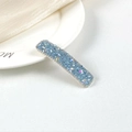 Elegant light blue crystal hair clip with shimmering rhinestones for women's side styling - Blue