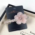 Elegante fermaglio per capelli a fiore con cristalli rosa e strass su scheda - Rosa