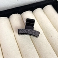 Eleganter kleiner schwarzer Haarklammer mit glänzenden schwarzen Strasssteinen auf Finish - Kleine Kralle Schwarz Basis Glänzend Schwarzer Strass