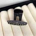 Elegant black hair claw clip with dark rhinestones for sophisticated styling - Style Three Black Base Black Rhinestone