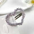 Barrette à cheveux élégante avec perles en cristal violet en forme de cœur - Cœur / Violet